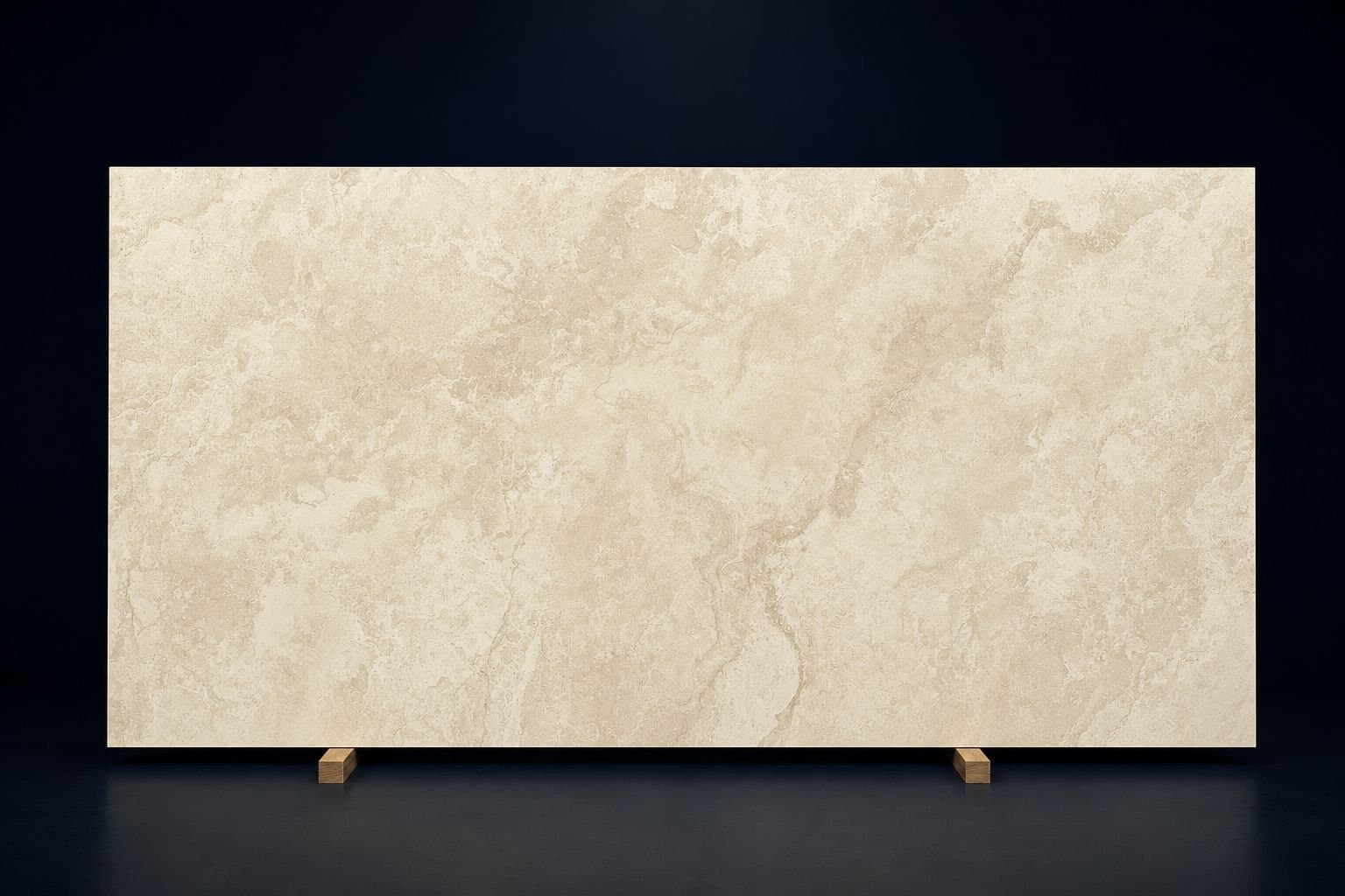 Natural stone slab with dramatic veining, studio lit