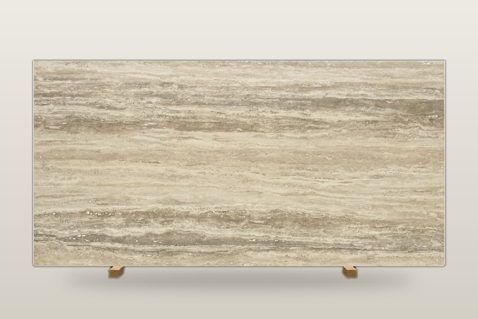 Sintered stone slab, warm veined finish