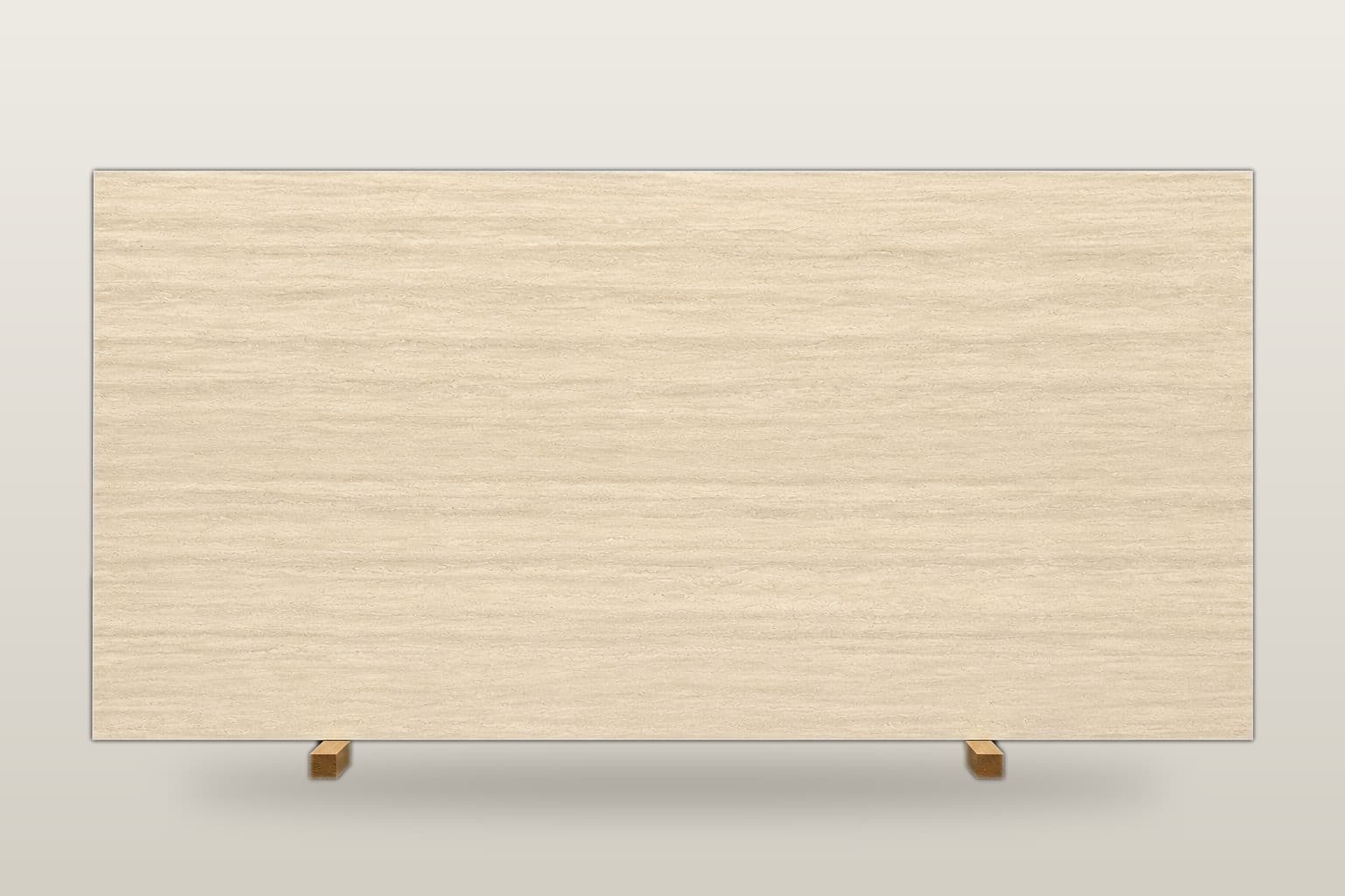 Sintered stone slab, linear travertine texture